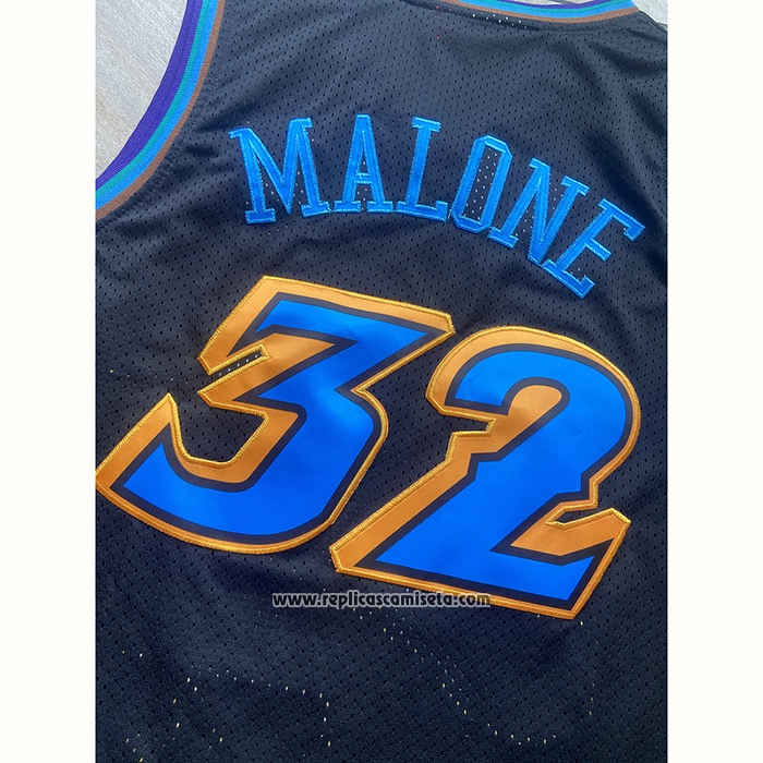 Camiseta Utah Jazz Karl Malone #32 Mitchell & Ness 1996-97 Negro